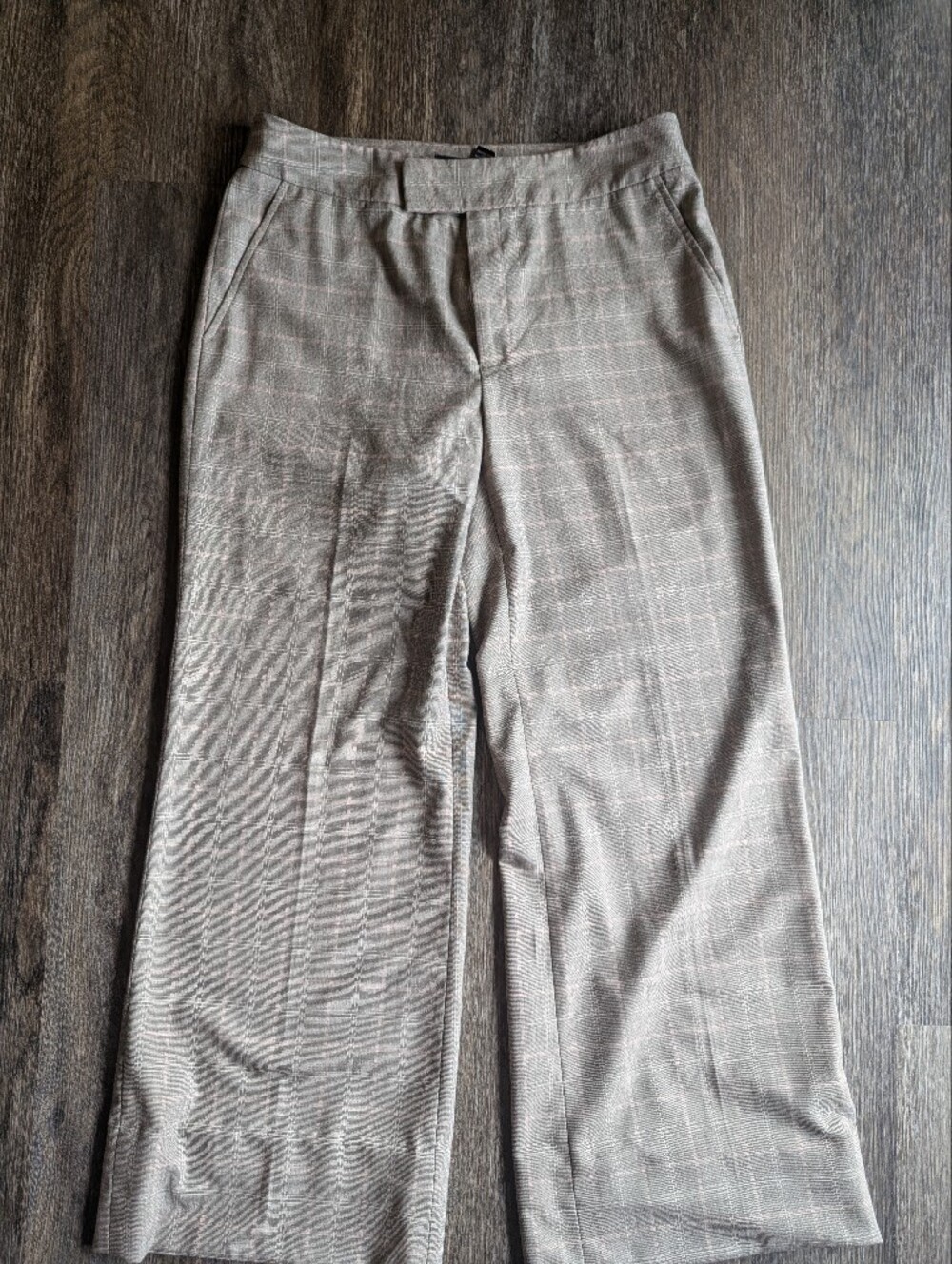 Banana Republic Taupe Plaid Straight-Leg Dress Pants Size 10